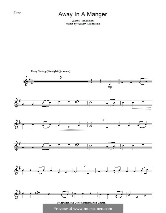 Away in a Manger: Für Flöte by William (James) Kirkpatrick