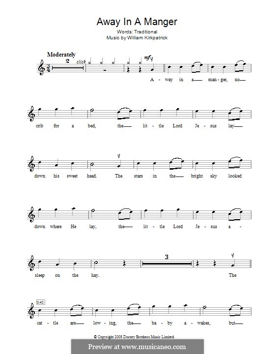 Away in a Manger: Für Violine by William (James) Kirkpatrick