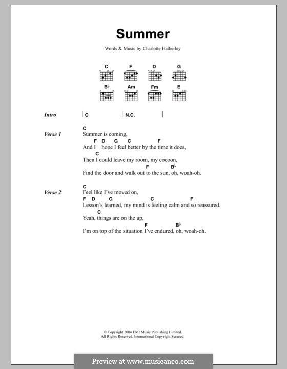 Summer: Texte und Akkorde by Charlotte Hatherley