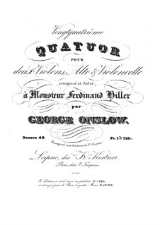 Streichquartette Nr.24 in e-Moll, Op.49: Stimmen by Georges Onslow