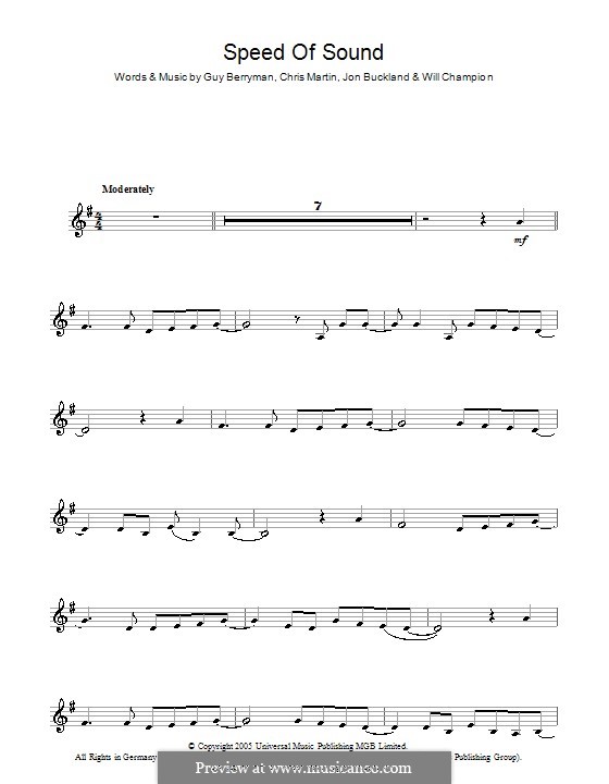 Speed of Sound (Coldplay): Für Klarinette by Chris Martin, Guy Berryman, Jonny Buckland, Will Champion