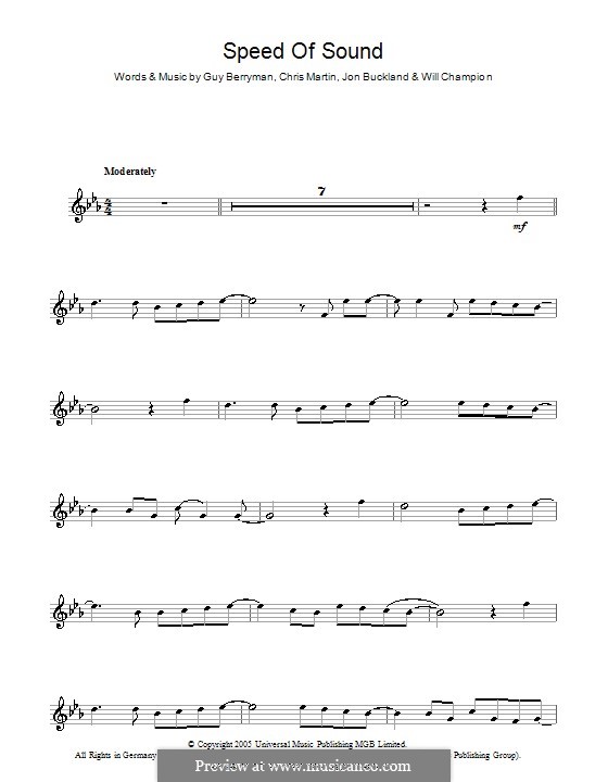 Speed of Sound (Coldplay): Für Flöte by Chris Martin, Guy Berryman, Jonny Buckland, Will Champion