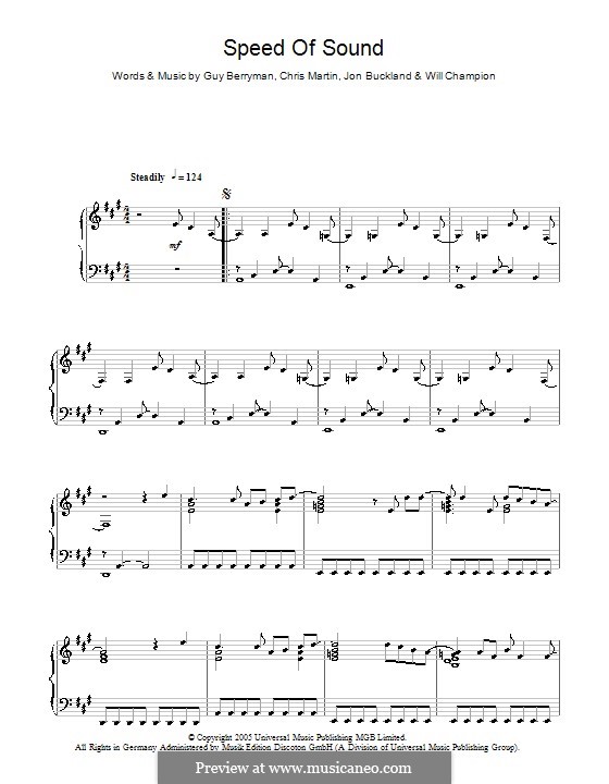 Speed of Sound (Coldplay): Für Klavier by Chris Martin, Guy Berryman, Jonny Buckland, Will Champion