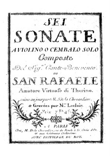 Sechs Violinsonaten: Sechs Violinsonaten by Benvenuto Robbio San Rafaele