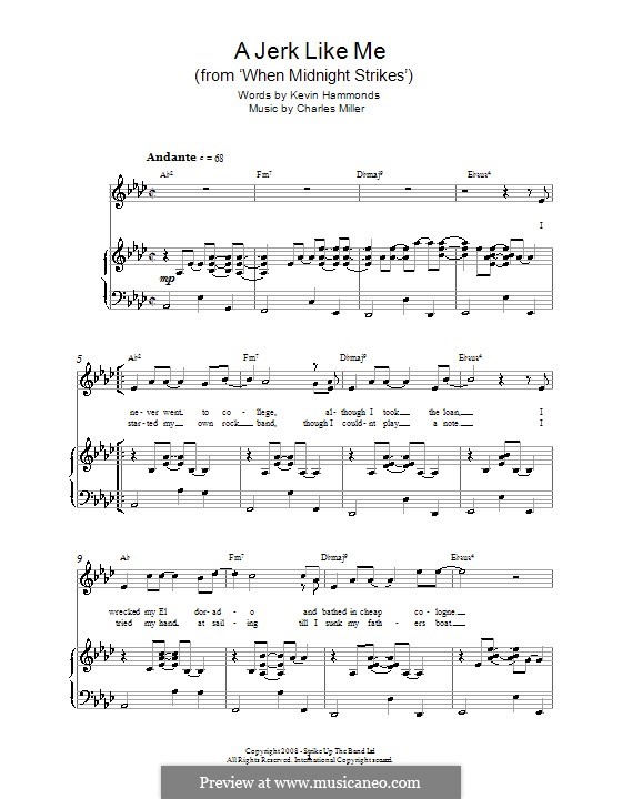 A Jerk Like Me (from When Midnight Strikes): Für Stimme und Klavier (oder Gitarre) by Charles Miller