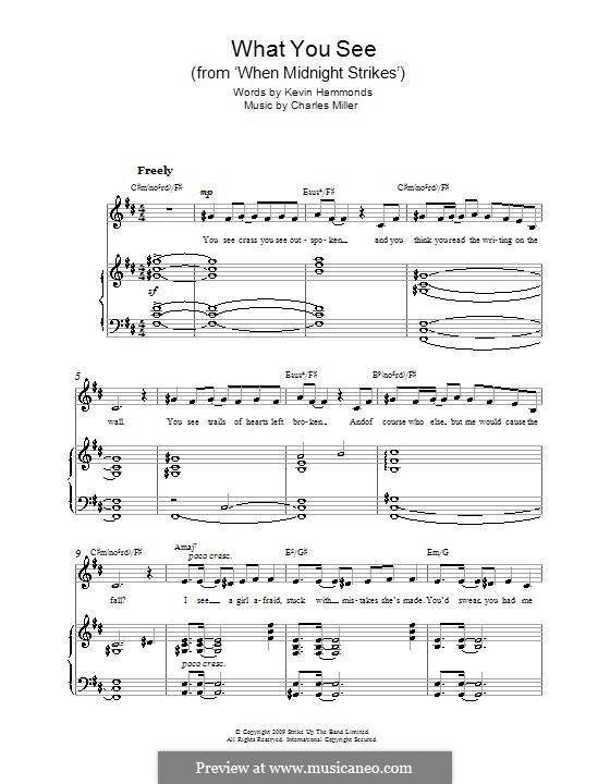 What You See (from When Midnight Strikes): Für Stimme und Klavier (oder Gitarre) by Charles Miller