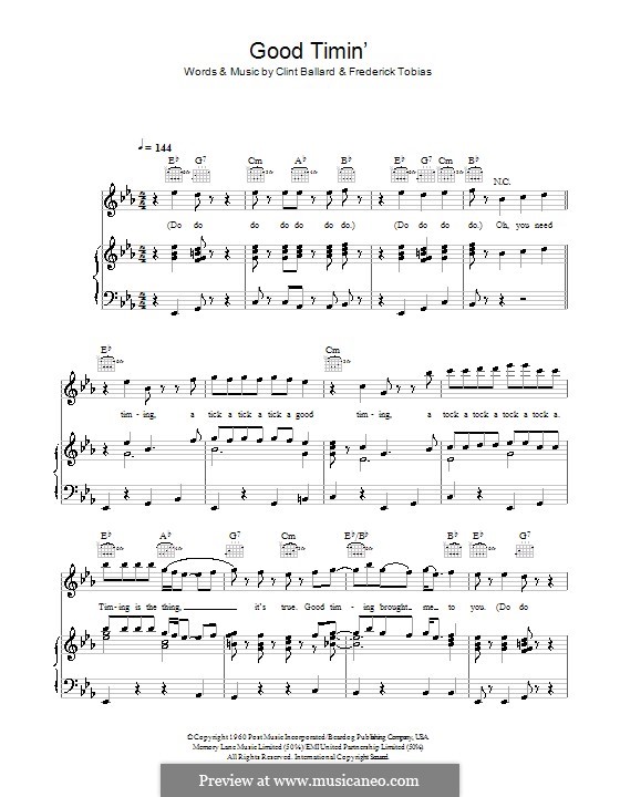 Good Timin' (Jimmy Jones): Für Stimme und Klavier (oder Gitarre) by Clint Ballard, Frederick Tobias