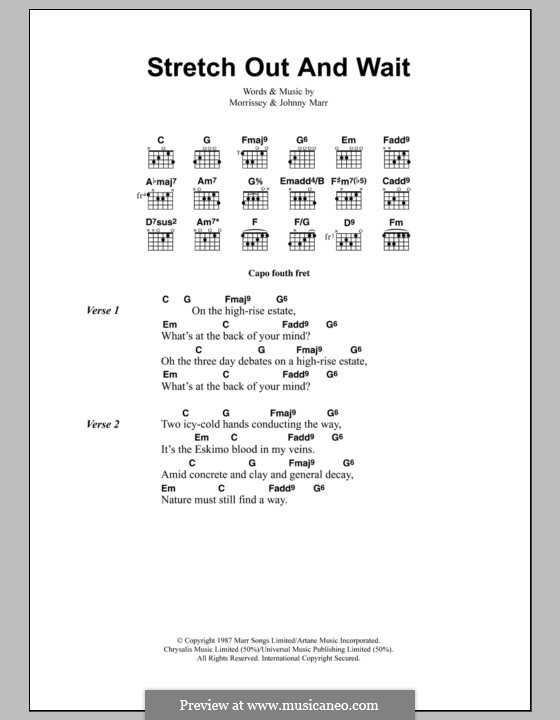 Stretch Out and Wait (The Smiths): Text und Akkorde by Morrissey, Johnny Marr