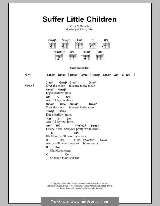 Suffer Little Children (The Smiths): Text und Akkorde by Morrissey, Johnny Marr