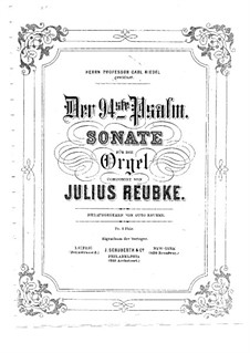 Psalm No.94. Sonate: Für Orgel by Julius Reubke