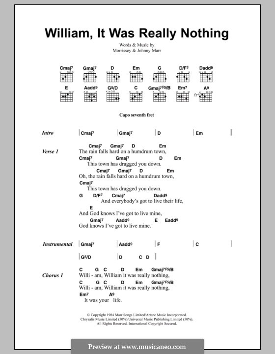 Shy smith soaked lyrics. The Smiths аккорды. The Smiths - William, it was really nothing. William it was really nothing.