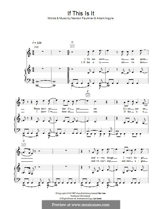If This Is It: Für Stimme und Klavier (oder Gitarre) by Adam Argyle, Newton Faulkner