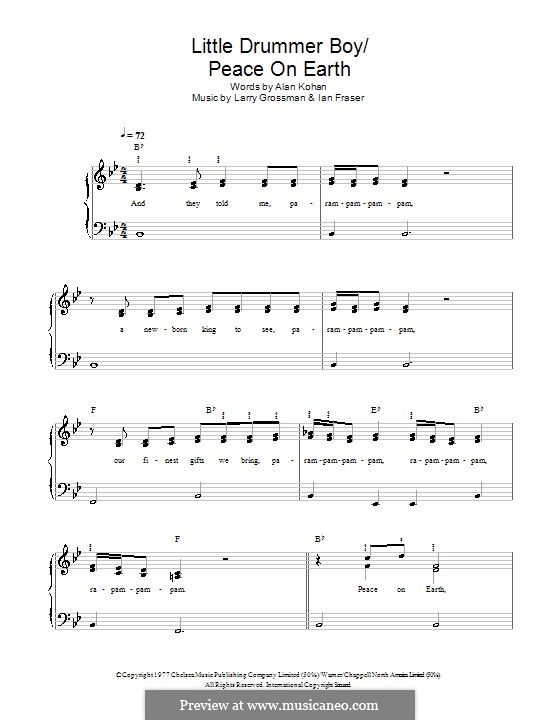 Peace on Earth (David Bowie): Für Klavier, leicht by Ian Fraser, Larry Grossman
