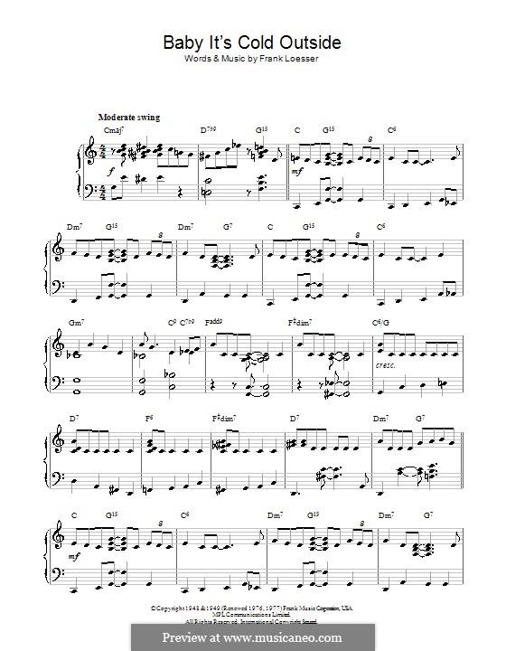 Instrumental version: Für Klavier by Frank Loesser