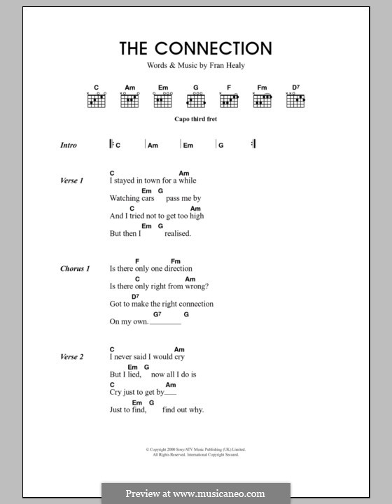 The Connection (Travis): Text und Akkorde by Fran Healy