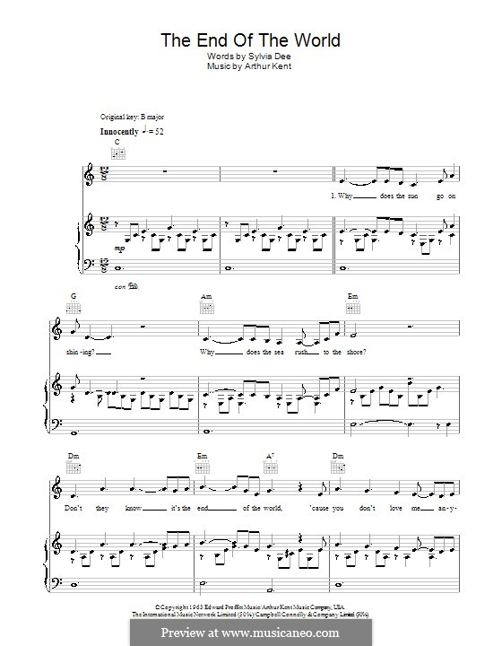 The End of the World: Für Stimme und Klavier (oder Gitarre) by Arthur Kent