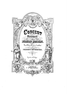 Cellokonzert Nr.1 in B-Dur, Op.2: Version für Cello und Klavier by Bernhard Romberg