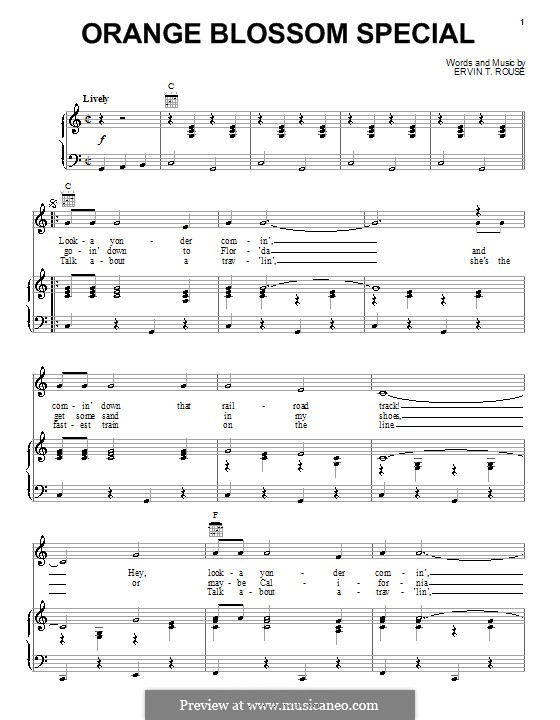Orange Blossom Special: Für Stimme und Klavier (oder Gitarre) by Ervin T. Rouse