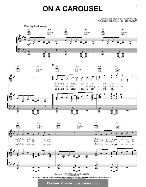 On a Carousel (The Hollies): Für Stimme und Klavier (oder Gitarre) by Allan Clarke, Graham Nash, Tony Hicks