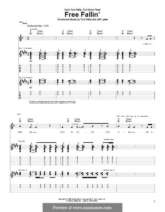 Free Fallin': Für Gitarre mit Tab by Jeff Lynne