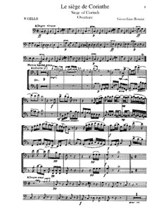 Erste Schlacht um Corinth: Ouvertüre – Cellostimmen by Gioacchino Rossini