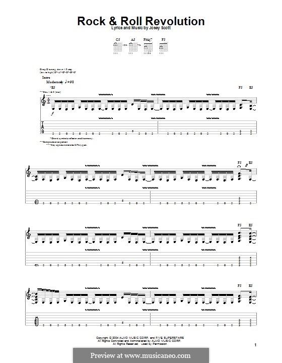 Rock & Roll Revolution (Saliva): Für Gitarre mit Tab by Josey Scott