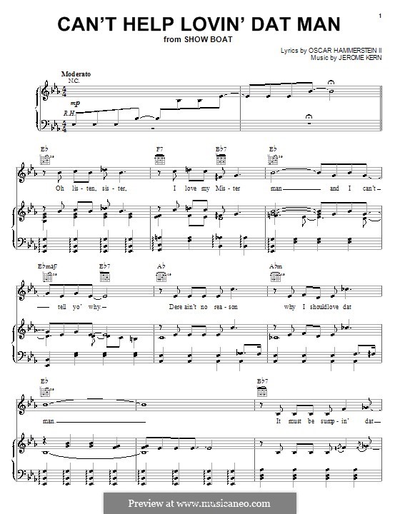 Can't Help Lovin' Dat Man (from Show Boat): Für Stimme mit Klavier oder Gitarre (Ella Fitzgerald) by Jerome Kern
