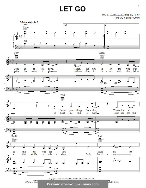 Let Go (Frou Frou): Für Stimme und Klavier (oder Gitarre) by Guy Sigsworth, Imogen Heap