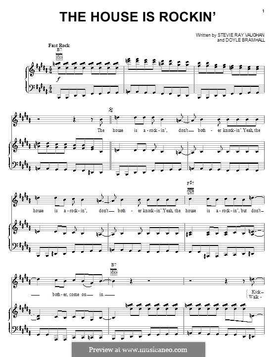 The House Is Rockin' (Stevie Ray Vaughan): Für Stimme und Klavier (oder Gitarre) by Doyle Bramhall