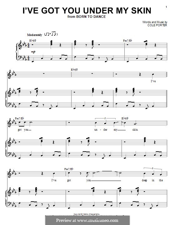 I've Got You under My Skin: Für Stimme und Klavier oder Gitarre (Michael Buble) by Cole Porter