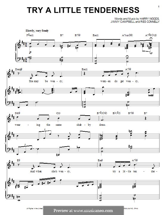 Try a Little Tenderness: Für Stimme und Klavier oder Gitarre (Michael Buble) by Harry Woods, Jimmy Campbell, Reginald Connelly