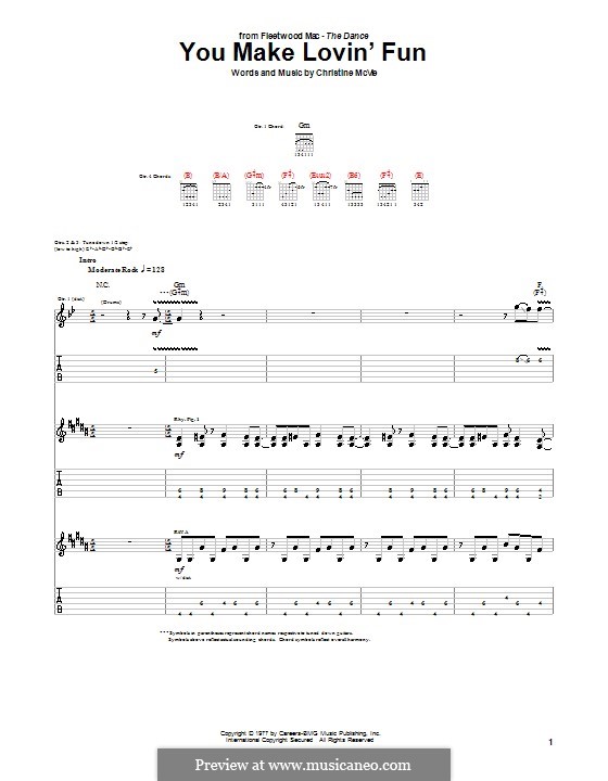 You Make Loving Fun (Fleetwood Mac): Für Gitarre mit Tabulatur by Christine McVie