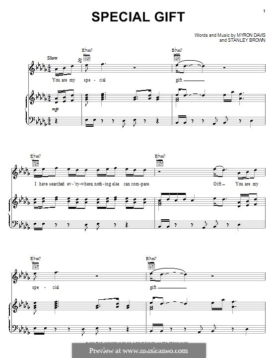 Special Gift (The Isley Brothers): Für Stimme und Klavier (oder Gitarre) by Myron Davis, Stanley Brown