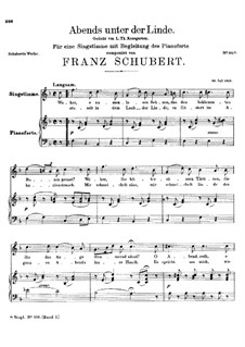 Abends unter der Linde, D.237: F-Dur by Franz Schubert