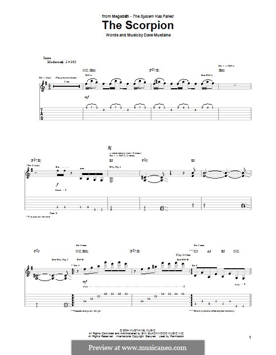 The Scorpion (Megadeth): Für Gitarre mit Tab by Dave Mustaine