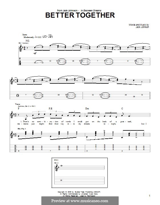 Better Together: Für Gitarre mit Tabulatur by Jack Johnson