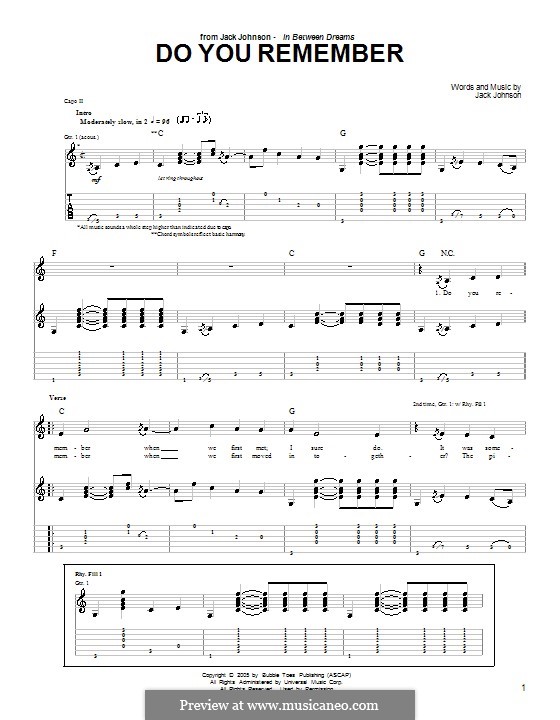 Do You Remember: Für Gitarre mit Tabulatur by Jack Johnson