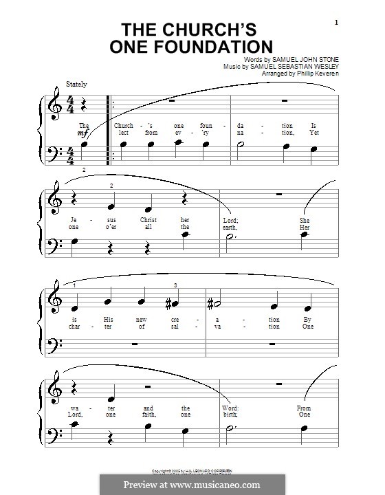 The Church's One Foundation: Für Klavier by Samuel Sebastian Wesley