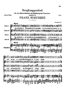 Bergknappenlied, D.268: Bergknappenlied by Franz Schubert