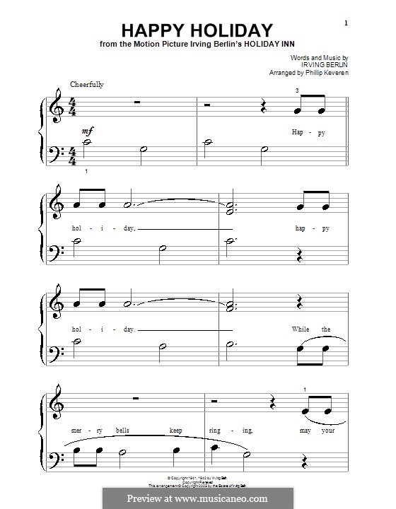 Happy Holiday: Für Klavier (sehr leichte Fassung) by Irving Berlin