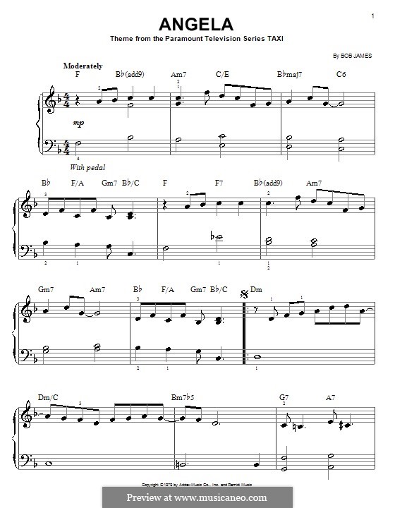 Angela (theme from Taxi): Für Klavier, leicht by Bob James