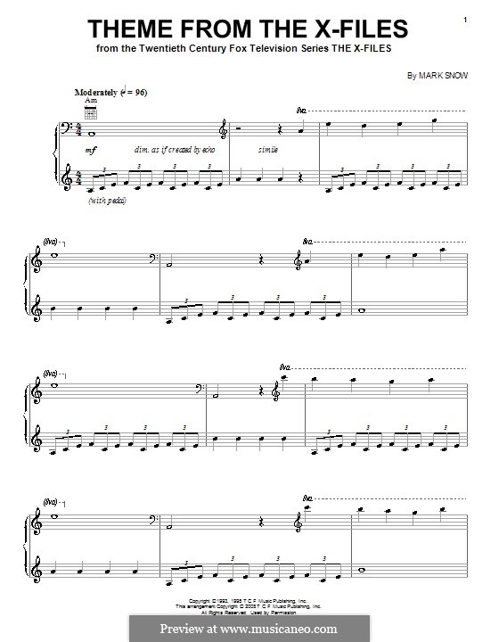 Theme from The X Files: Für Klavier by Mark Snow