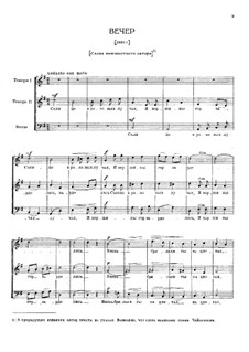 Sechs Romanzen, TH 98 Op.27: Nr.4 Abend (für Chor) by Pjotr Tschaikowski