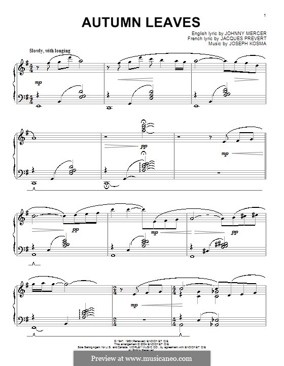 Piano version: Für einen Interpreten by Joseph Kosma