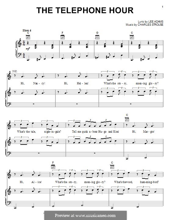 The Telephone Hour: Für Stimme und Klavier (oder Gitarre) by Charles Strouse