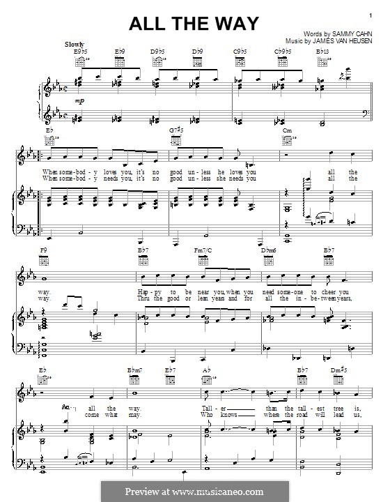 All the Way (Frank Sinatra): Für Stimme und Klavier (oder Gitarre) by Jimmy Van Heusen