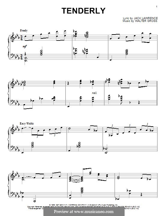 Tenderly: Für Klavier by Walter Gross