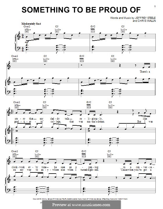 Something To Be Proud of (Montgomery Gentry): Für Stimme und Klavier (oder Gitarre) by Chris Wallin, Jeffrey Steele