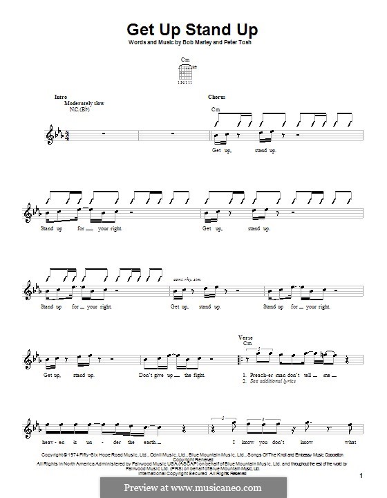 Get Up Stand Up: Für Gitarre (mit Schlagmuster) by Bob Marley, Peter Tosh