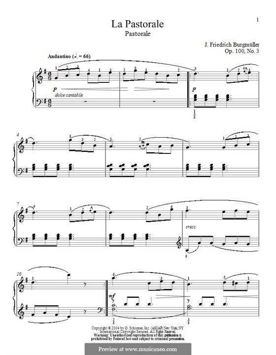Nr.3 Pastorale: Für Klavier by Johann Friedrich Burgmüller